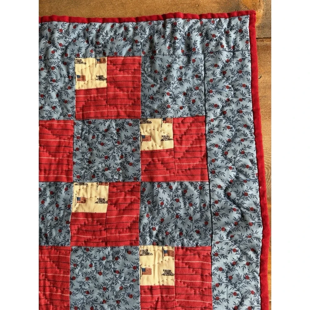 Vintage Patriotic Flag & Stars Primitive Handmade DAUGHTER OF THE UNION 16x18